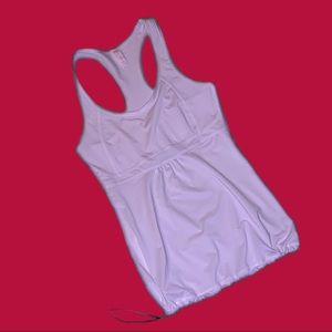 Lucy (S) White Quickdry Racerback Lightweight Tank Top in EUC